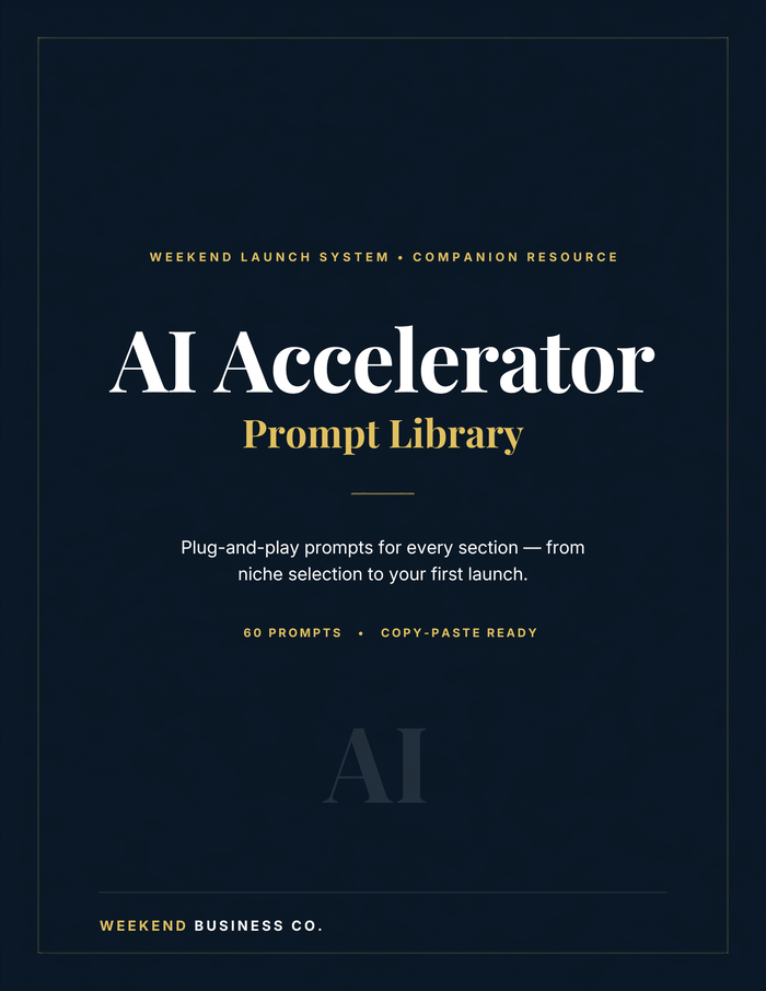 The AI Accelerator — navy cover, 60 copy-paste-ready prompts